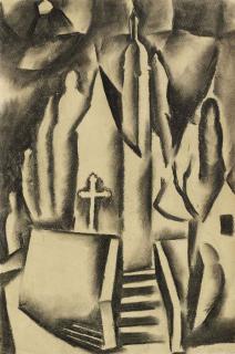 Otto Morach - Loreto-Kapelle in Solothurn, Studie zu \'Die blaue Nacht\', um 1916