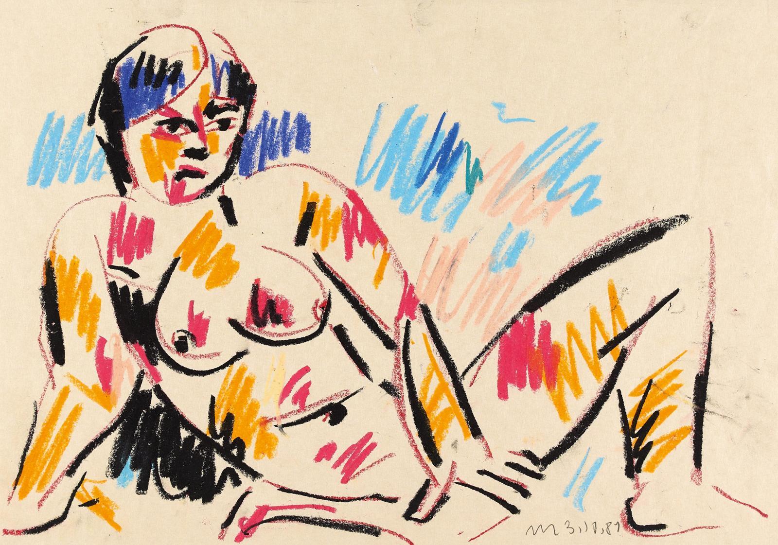 Otto Muehl - Weiblicher Akt (3.10.81)