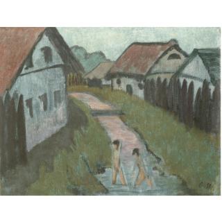 Otto Mueller - Dorfbach Mit Badenden (Village Creek With Bathers)