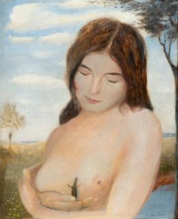 Otto Mueller - Junge Frau mit Eidechse (Mädchen mit Salamander)