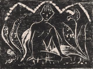 Otto Mueller - Knabe mit Blattpflanzen (Knabe im Schilf).