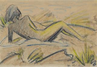 Otto Mueller - Mädchenakt in Dünen