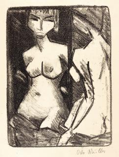 Otto Mueller - Mädchenakt Vor Dem Spiegel (Karsch 132)