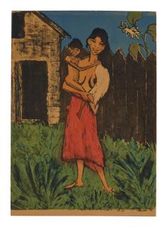 Otto Mueller - Stehende Zigeunerin Mit Kind Auf Dem Arm, From Zigeuner