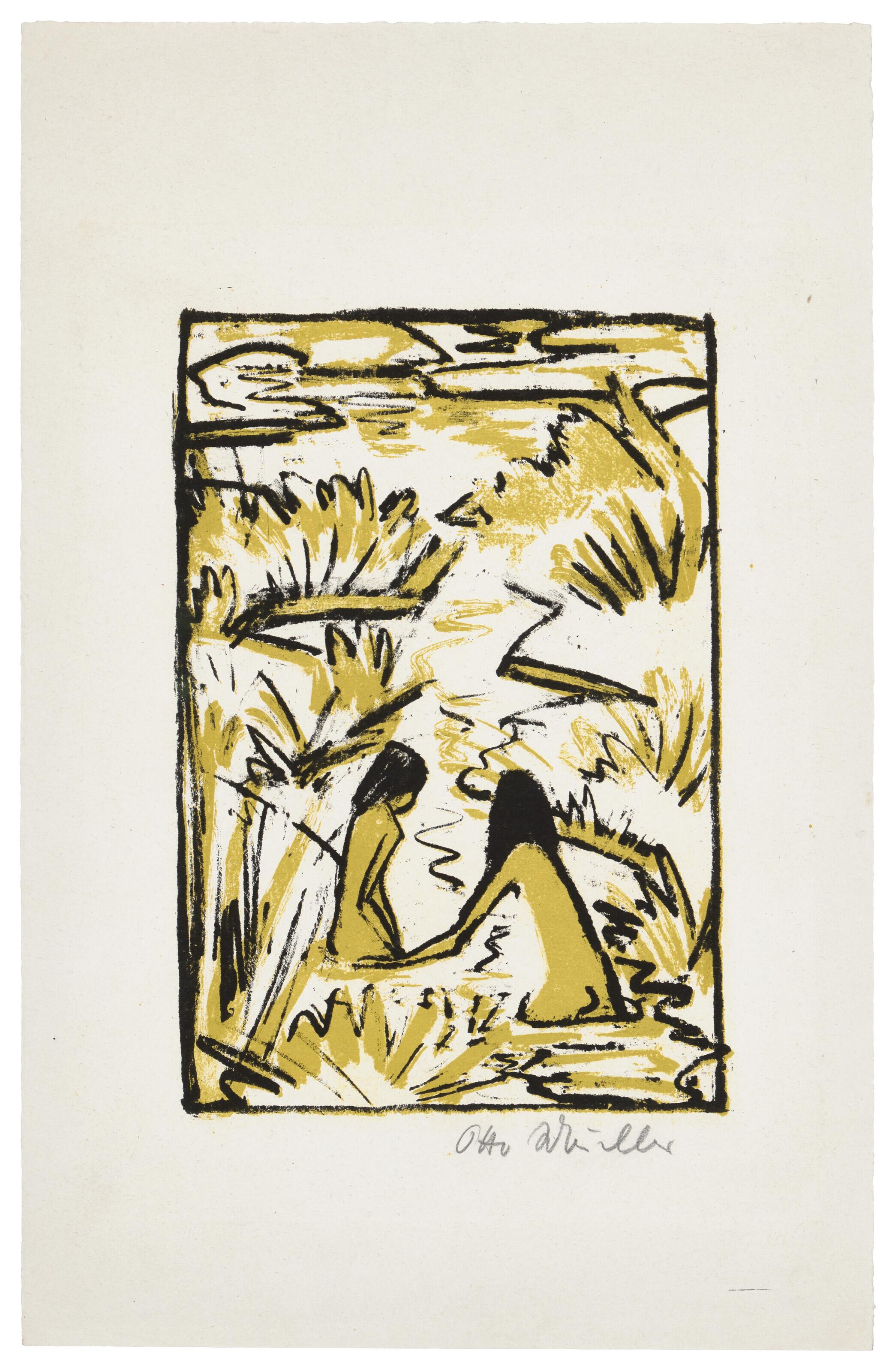 Otto Mueller - Zwei Badende im Bach