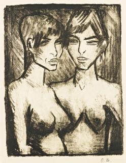 Otto Müller - Zwei Mädchen-Halbakte (Karsch 121.B)