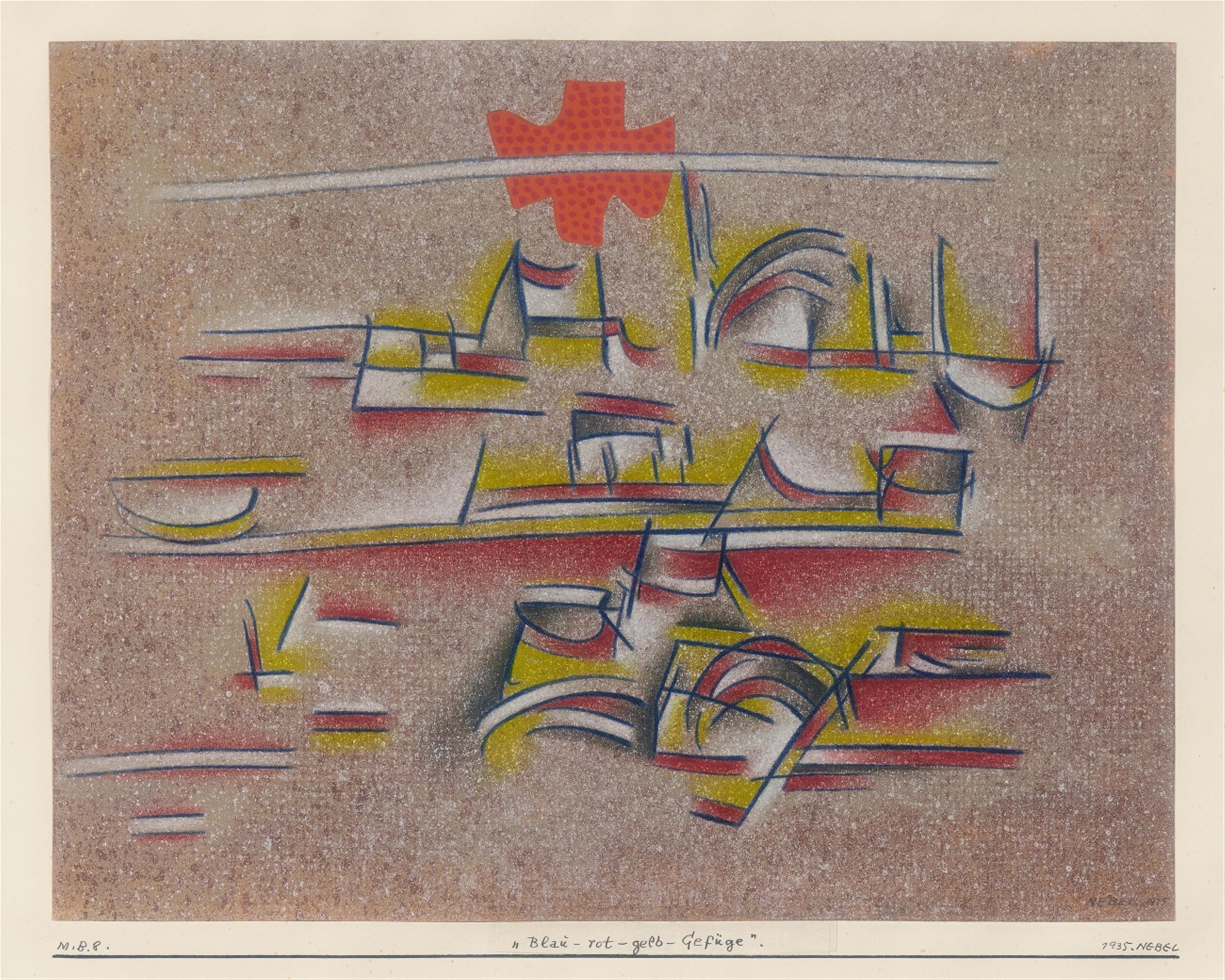 Otto Nebel - Blau-rot-gelb-Gefüge