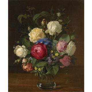 Otto Ottesen - Danish still Life Med Blomster (Still Life With Flowers)