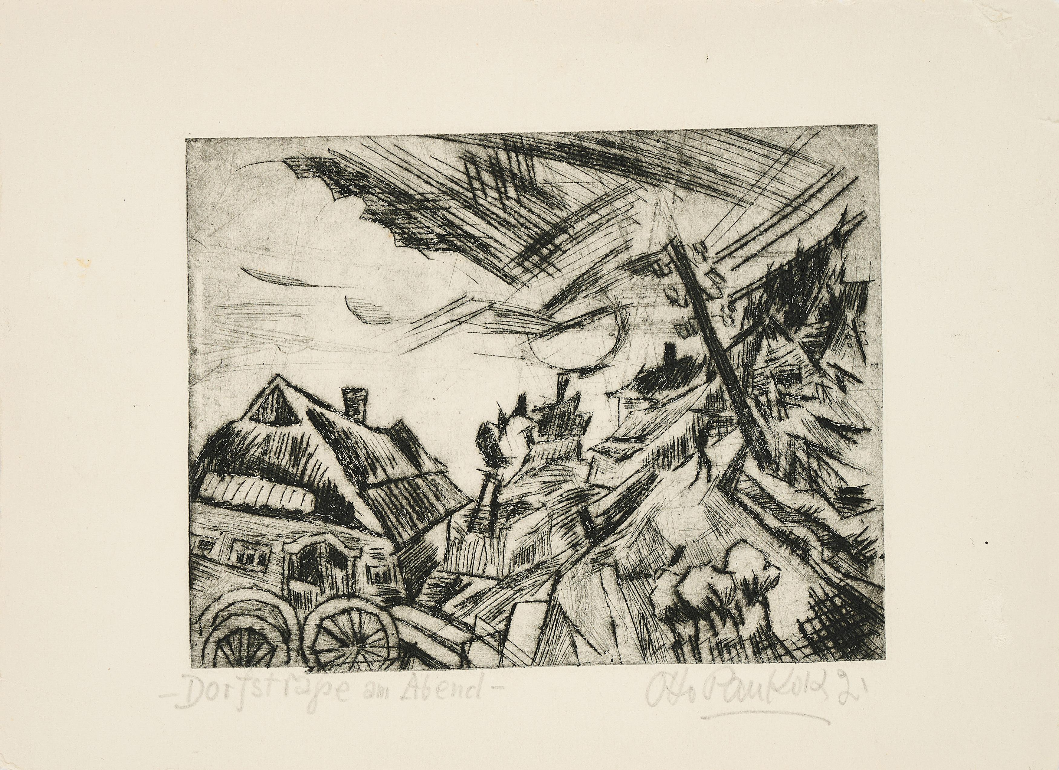 Otto Pankok - Dorfstraße am Abend.