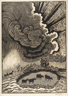 Otto Pankok - Kühe und Wolke