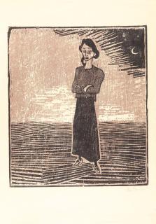 Otto Pankok - Mädchen mit Mondsichel.