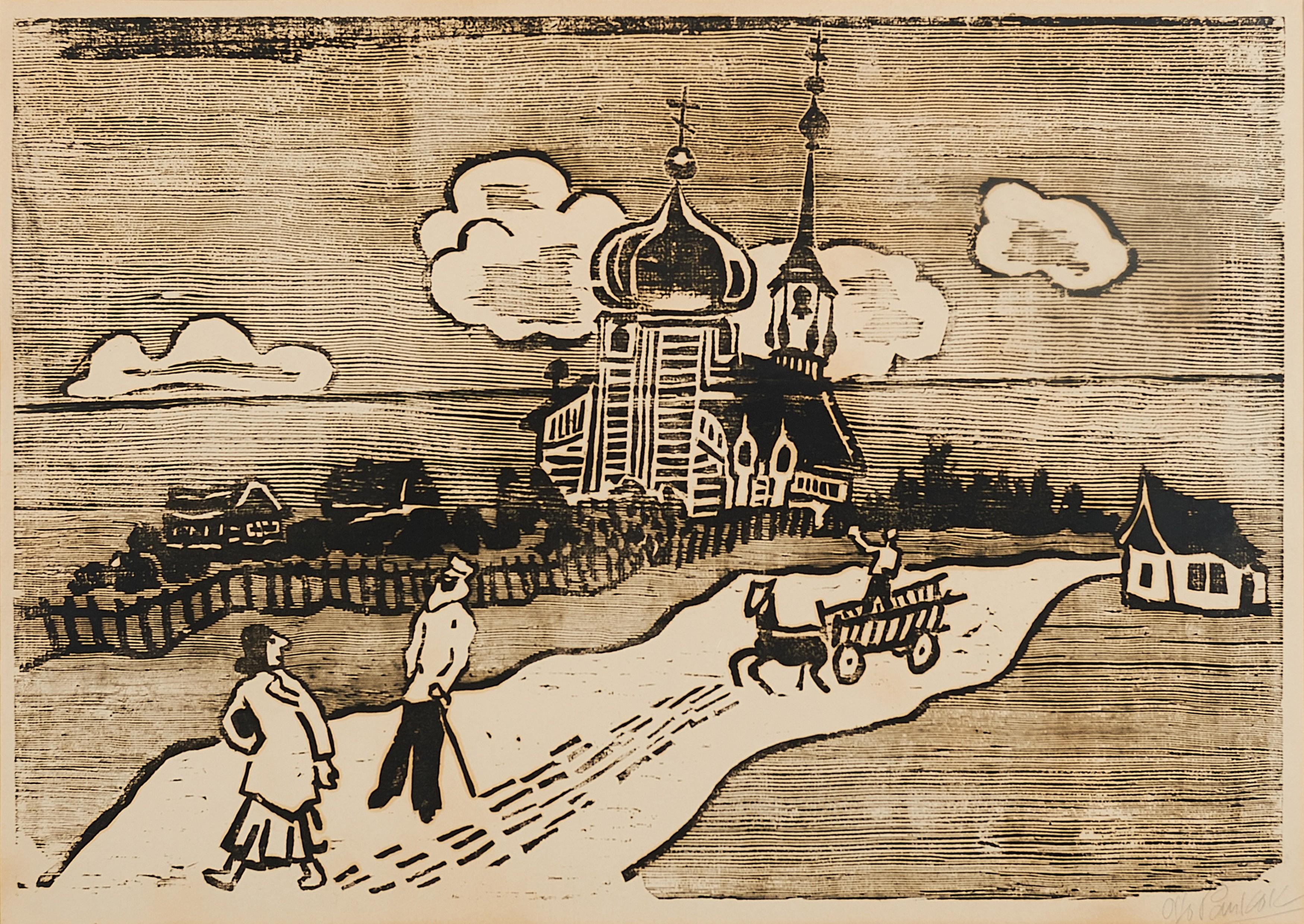 Otto Pankok - Russisches Dorf.