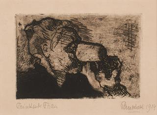 Otto Pankok - Trinkende Frau.