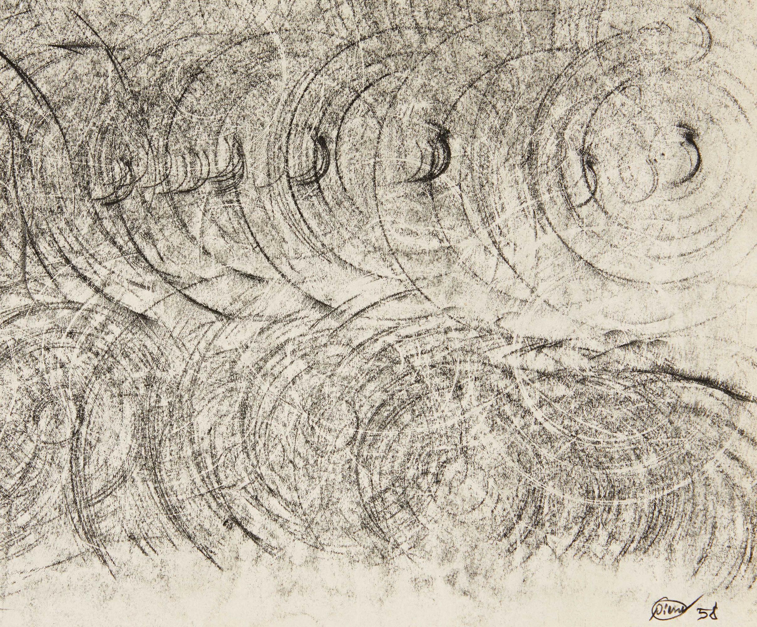 Otto Piene - Ohne Titel (Komposition mit Kreisen).