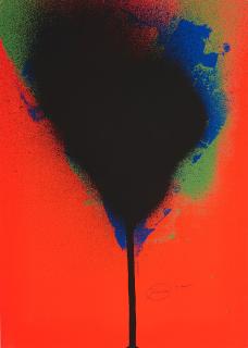 Otto Piene - Schwarzer Baum (Aus: Inventar. 5 Serigrafien zu Gedichten von Rose Ausländer).