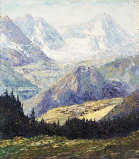 Otto Pippel - A view of Mürren and the Bernese upper country