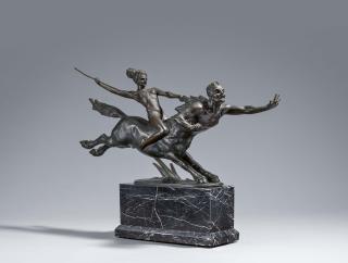 Otto Poertzel - Stürmender Kentaur mit Amazone.