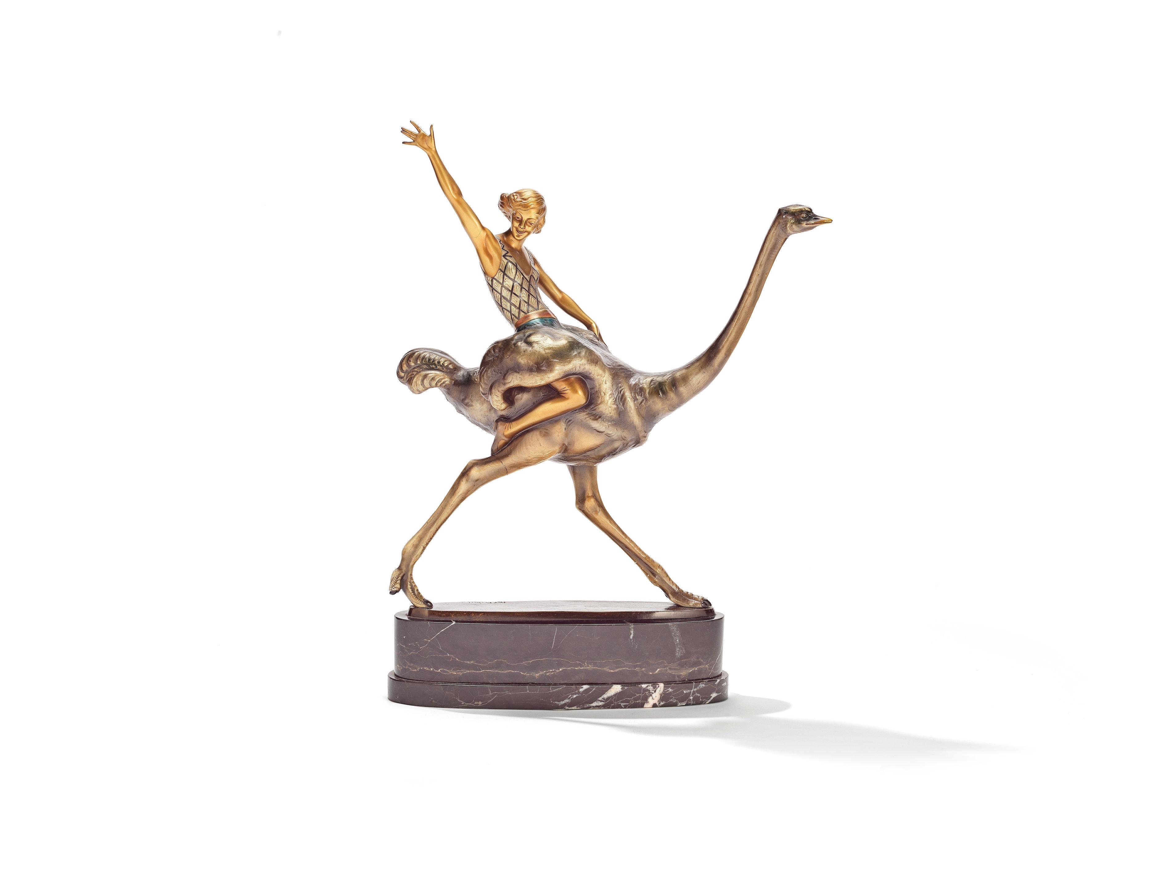 Otto Poertzel - Woman On Ostrich, Circa 1930