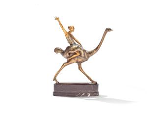 Otto Poertzel - Woman On Ostrich, Circa 1930