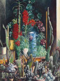 Otto Schön - Goldlack Mit Kakteen