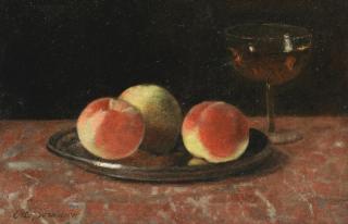 Otto Scholderer - Still Life With Peaches