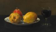 Otto Scholderer - Stillleben mit Birnen und Weinglas