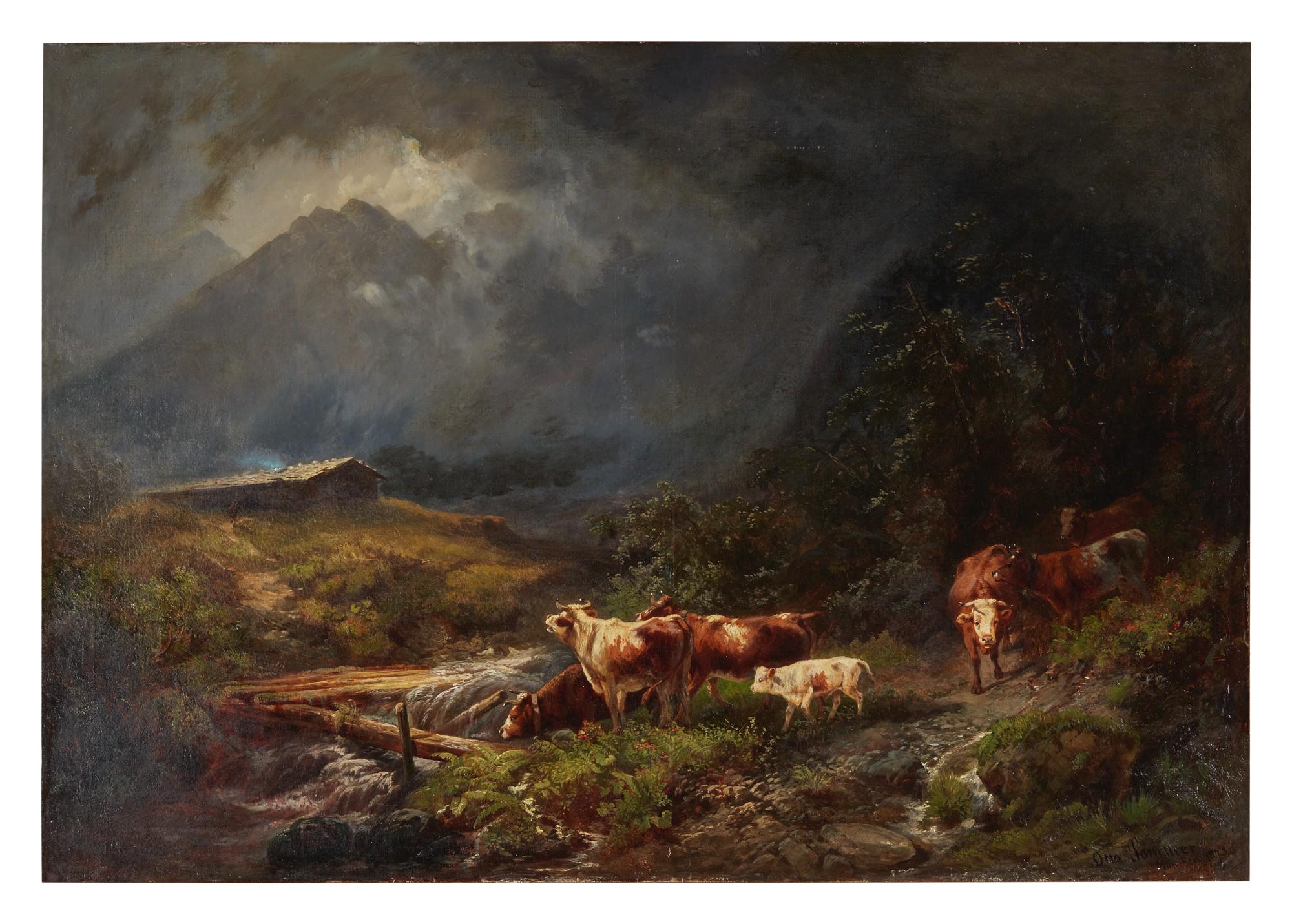 Otto Sommer - Cows In A Mountainous Landscape