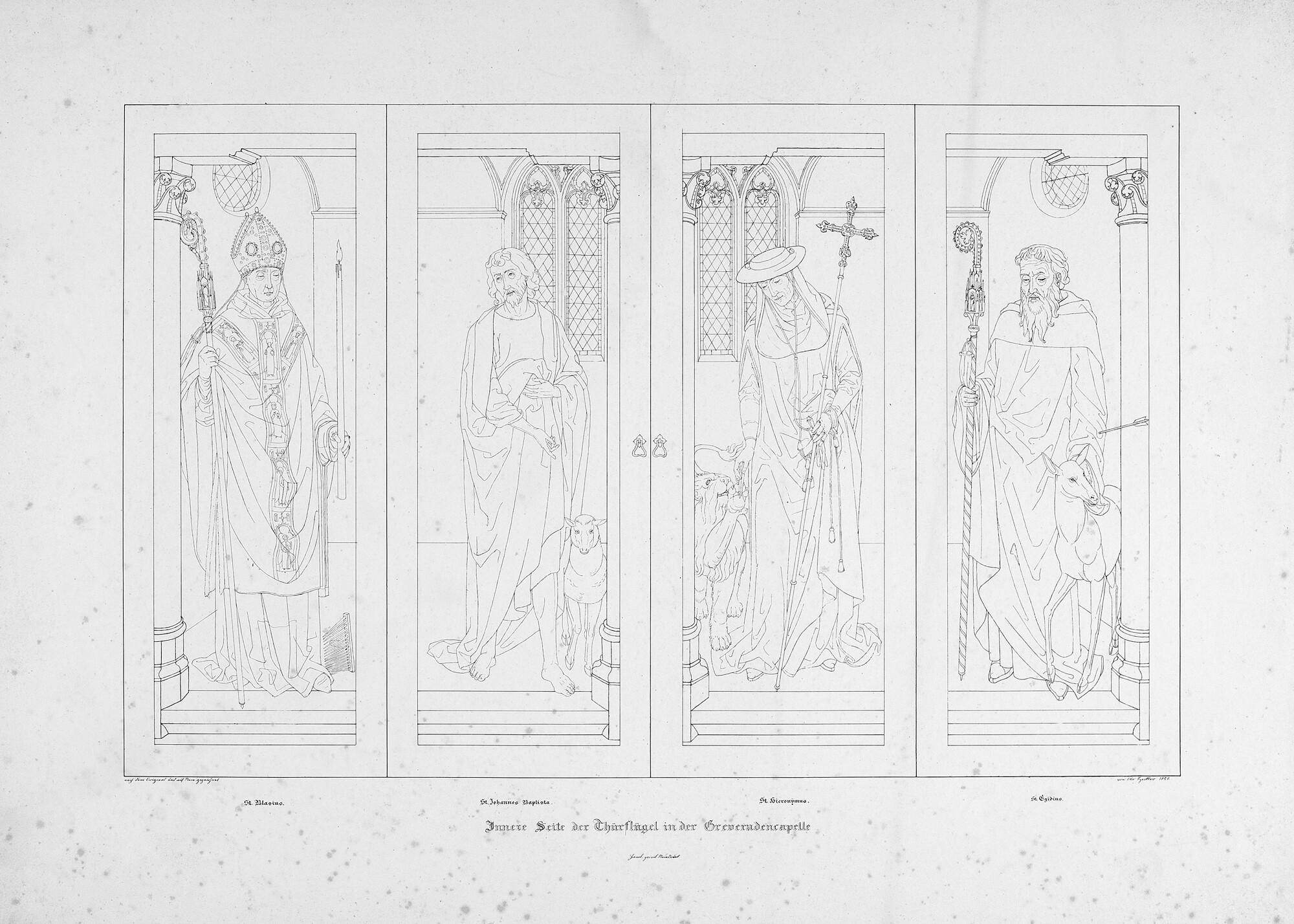 Otto Speckter - 2 Bll.: Bild in der Greveraden-Kapelle des Doms zu Lübeck –