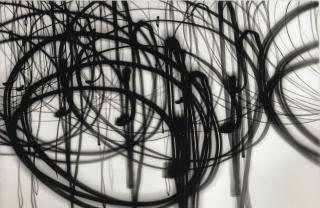 Otto Steinert - Lampen Auf Dem Place De La Concorde, Luminogramm, Paris 1952Vintage Silver Print. On The Reverse, With The Photographer\'S Copyright Stamp. Mounted.