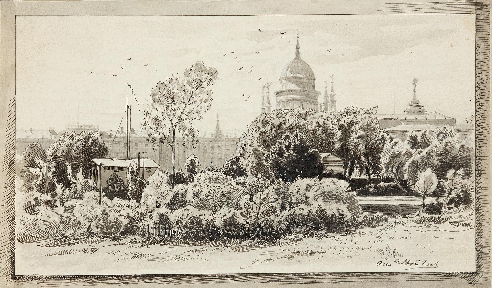Otto Strützel - Blick auf die Theatinerkirche in München