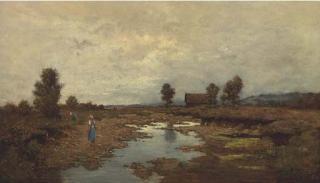 Otto Strützel - Flower Pickers On The River Bank