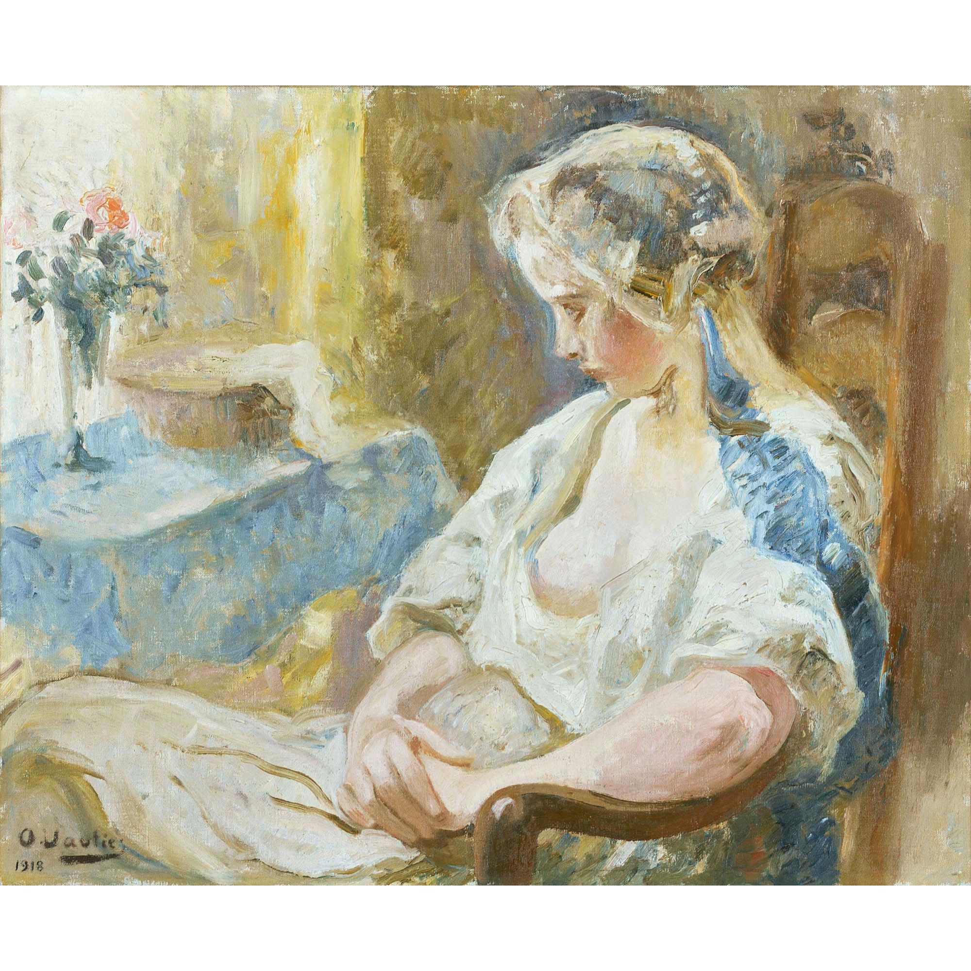 Otto Vautier - Jeune Fille Assise Young Lady Sitting