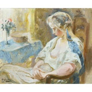 Otto Vautier - Jeune Fille Assise Young Lady Sitting