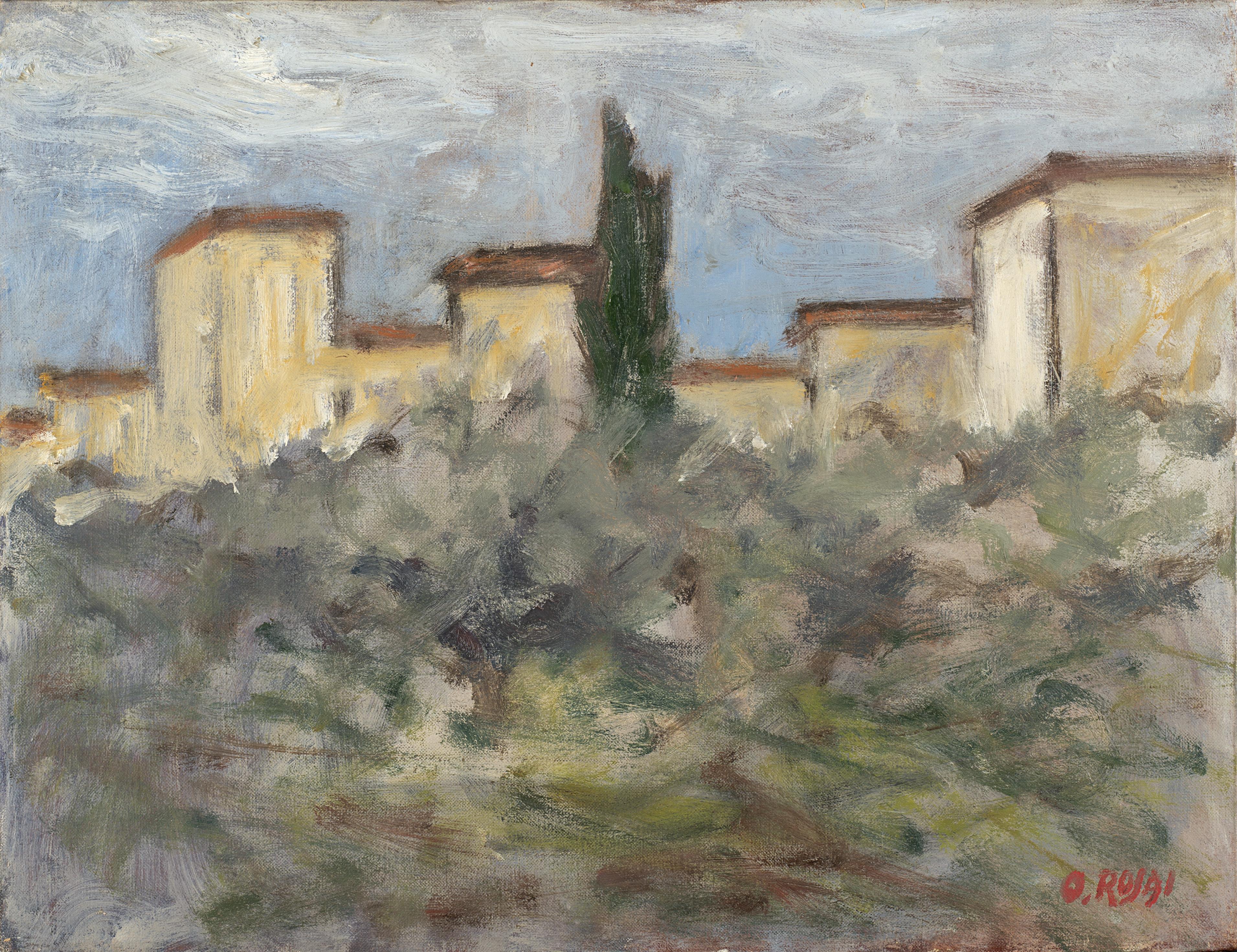 Ottone Rosai - Case e ulivi