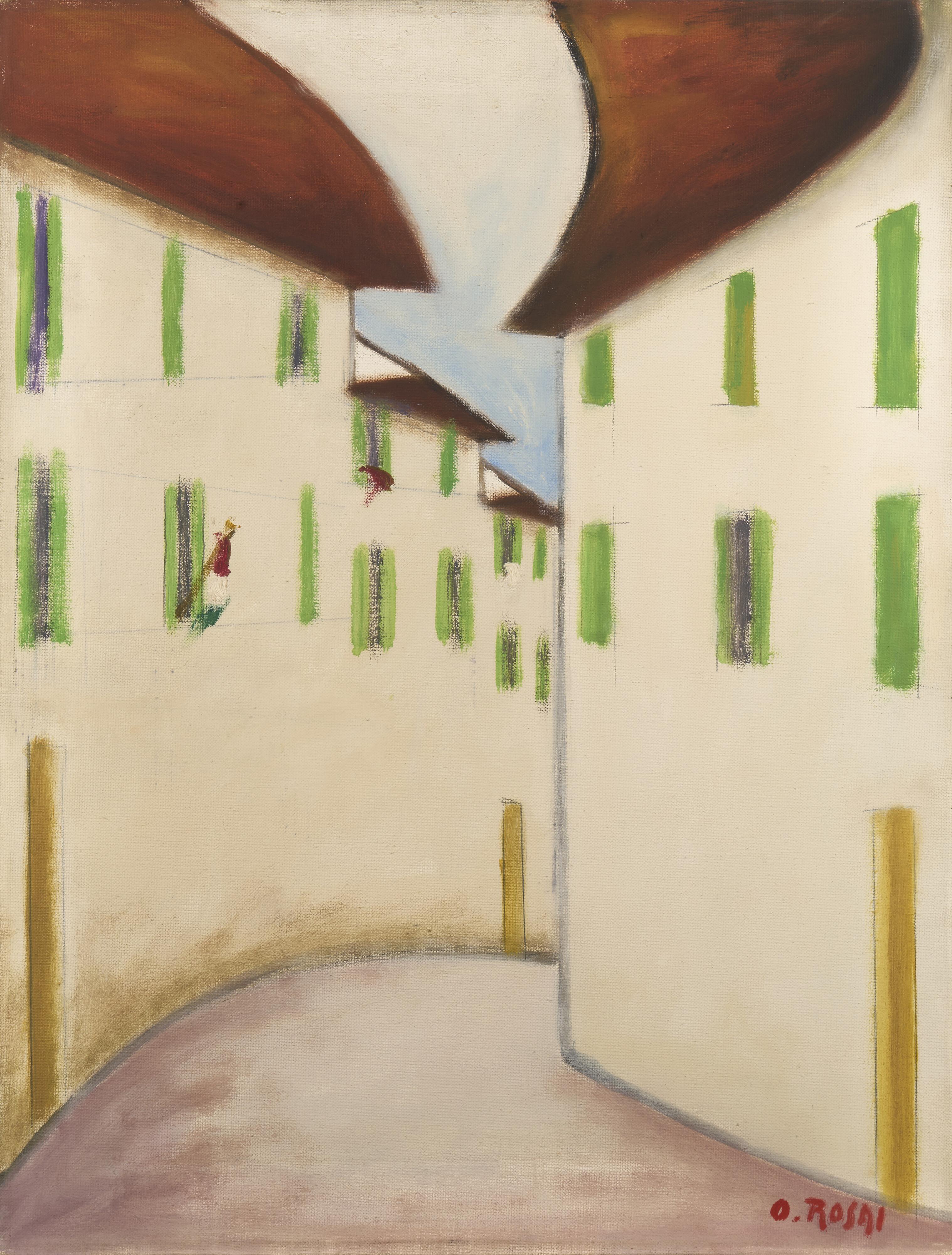 Ottone Rosai - Strada con case