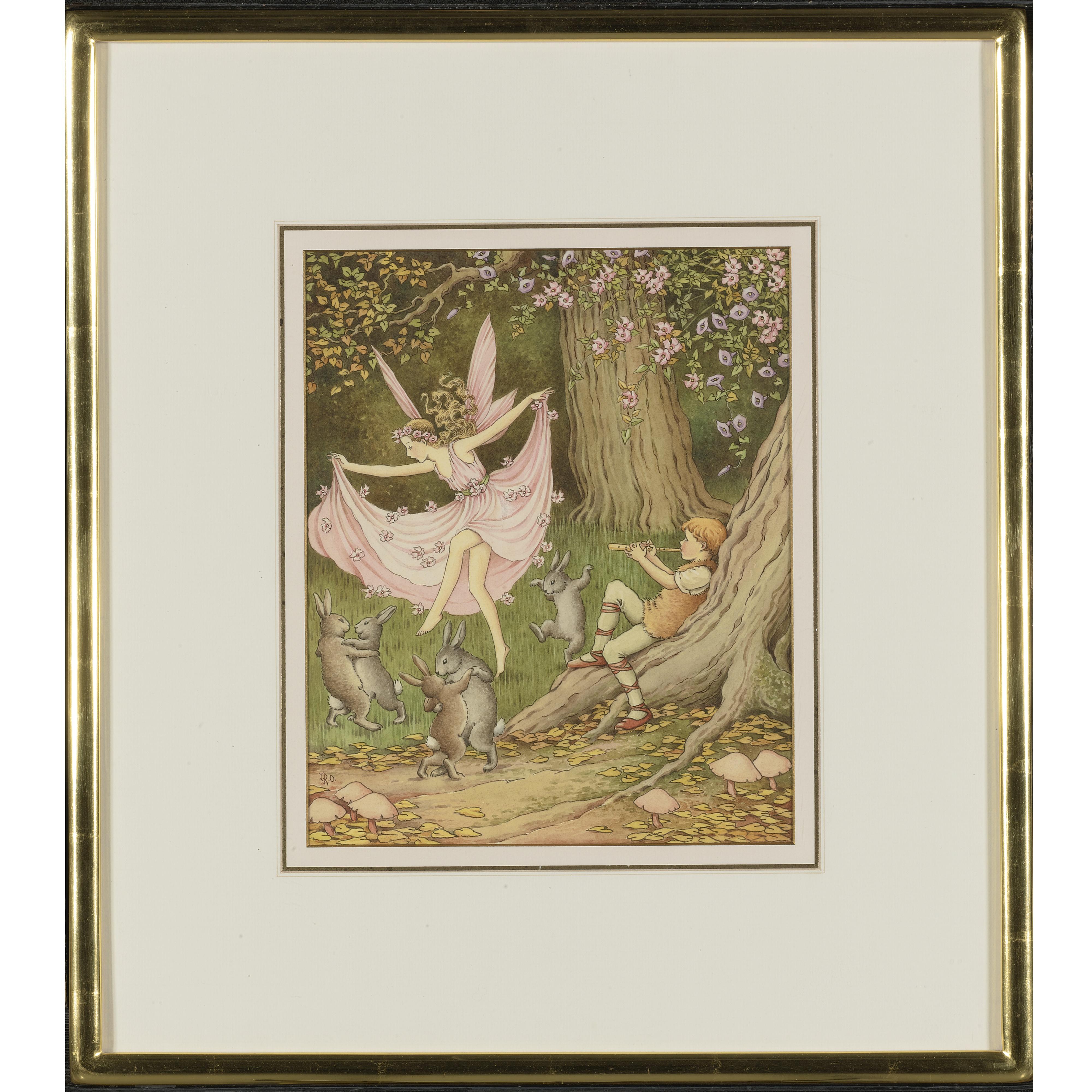 Outhwaite, Ida Rentoul - Rabbits and a fairy dance to a Piper