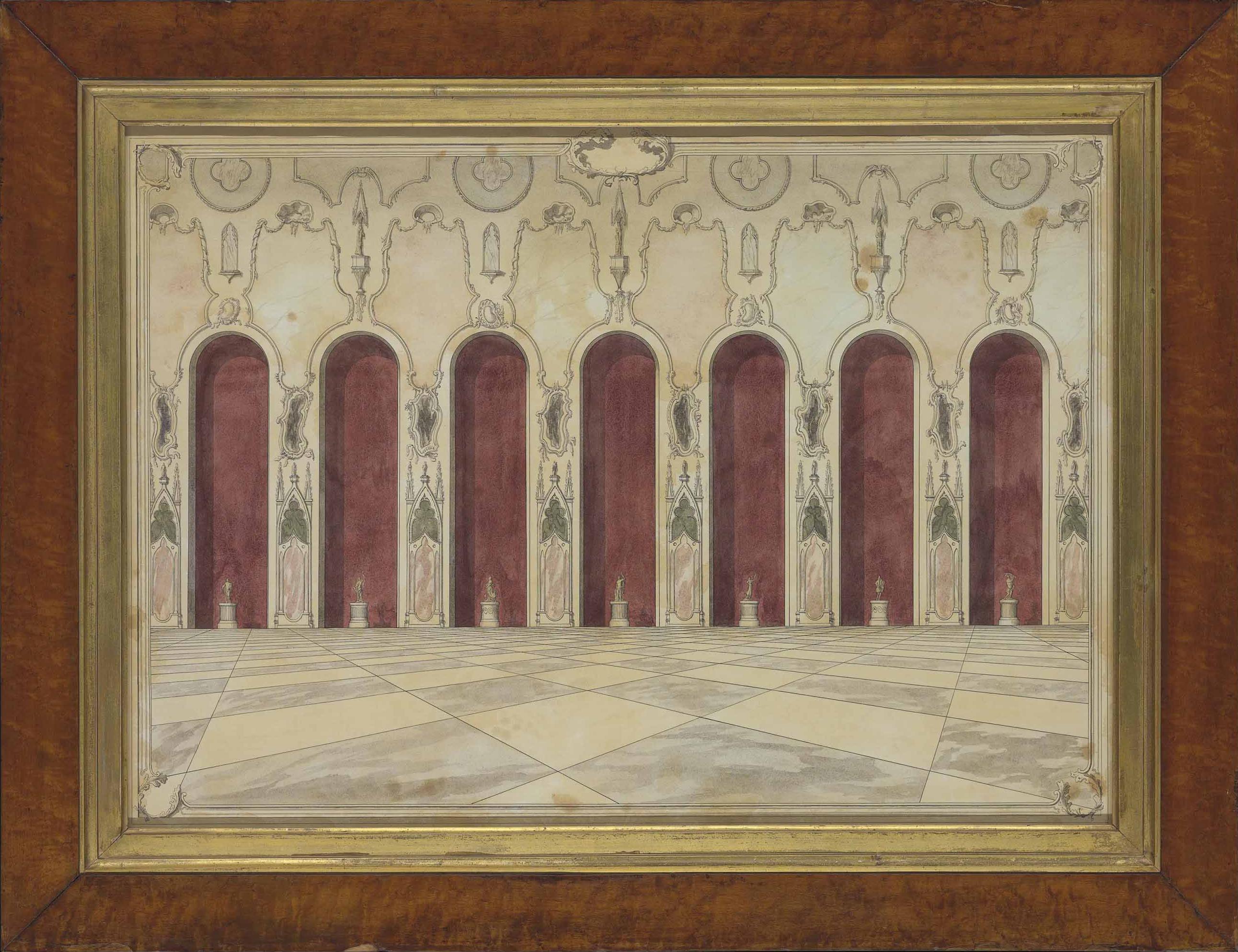 Pablo Bronstein - Grand Hall Redecorated in the Early 19th Century