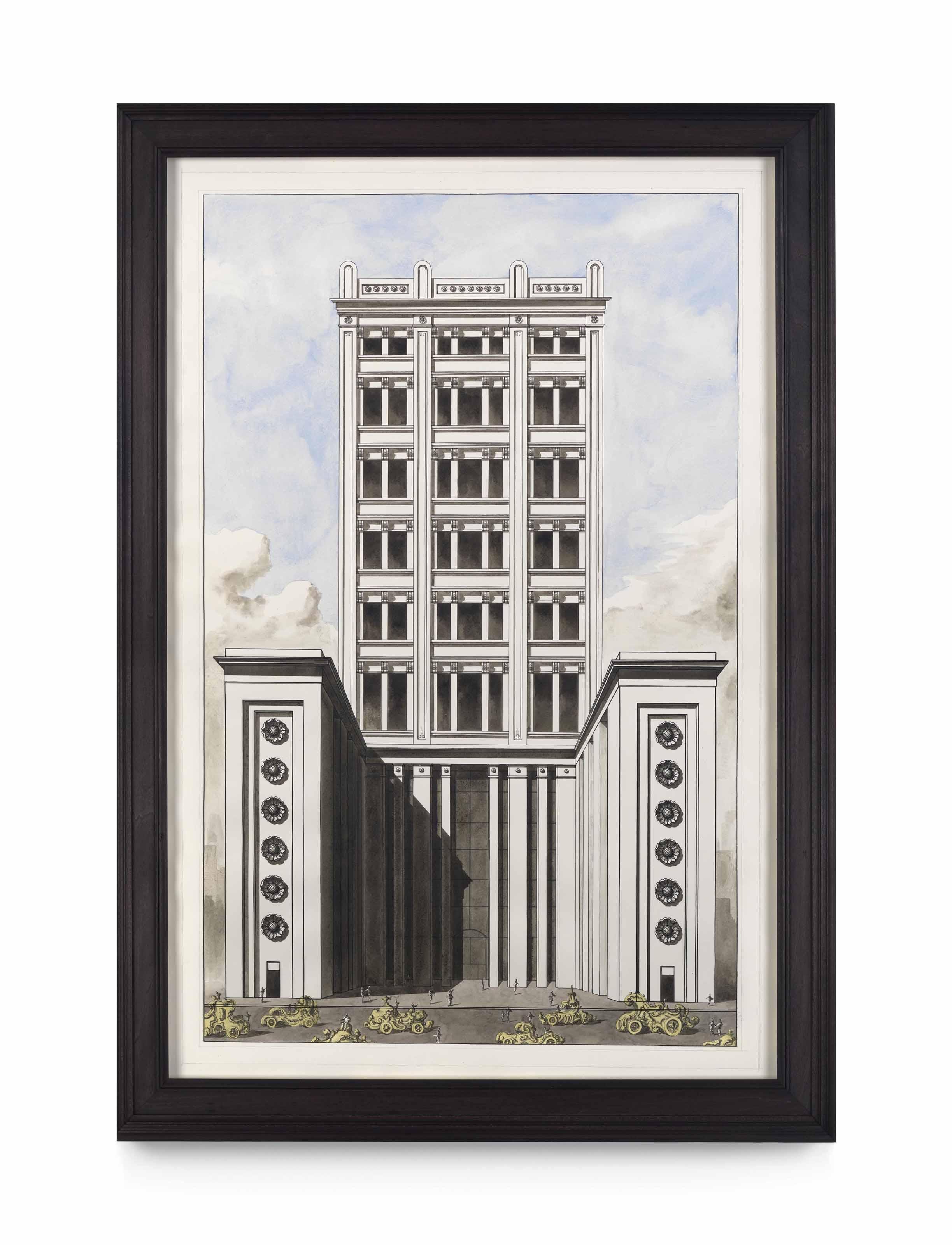 Pablo Bronstein - Neo Baroque Cars In Front Of Neo Regency Building