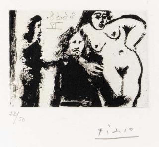 Pablo Picasso - 347 Series: Mon Dieu, Quel Homme, Qu\'Il Est Petit (Baer 1645)