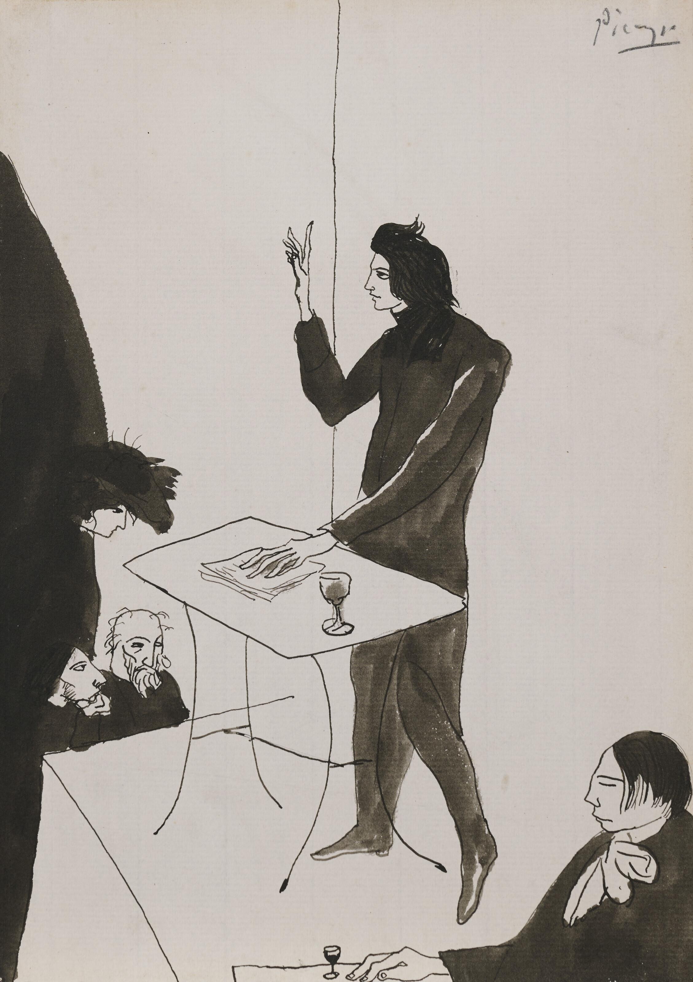 Pablo Picasso - Au Quartier Latin, Le Conférencier