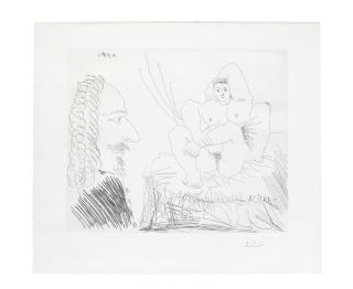 Pablo Picasso - Courtisane au Lit avec un Visiteur, from Séries 347