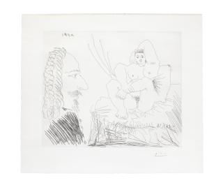 Pablo Picasso - Courtisane au Lit avec un Visiteur, from \'Séries 347\'