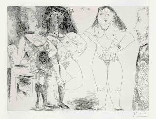 Pablo Picasso - Degas chez les Filles. La Note, from Series 156 (B. 1981; Ba. 1991)