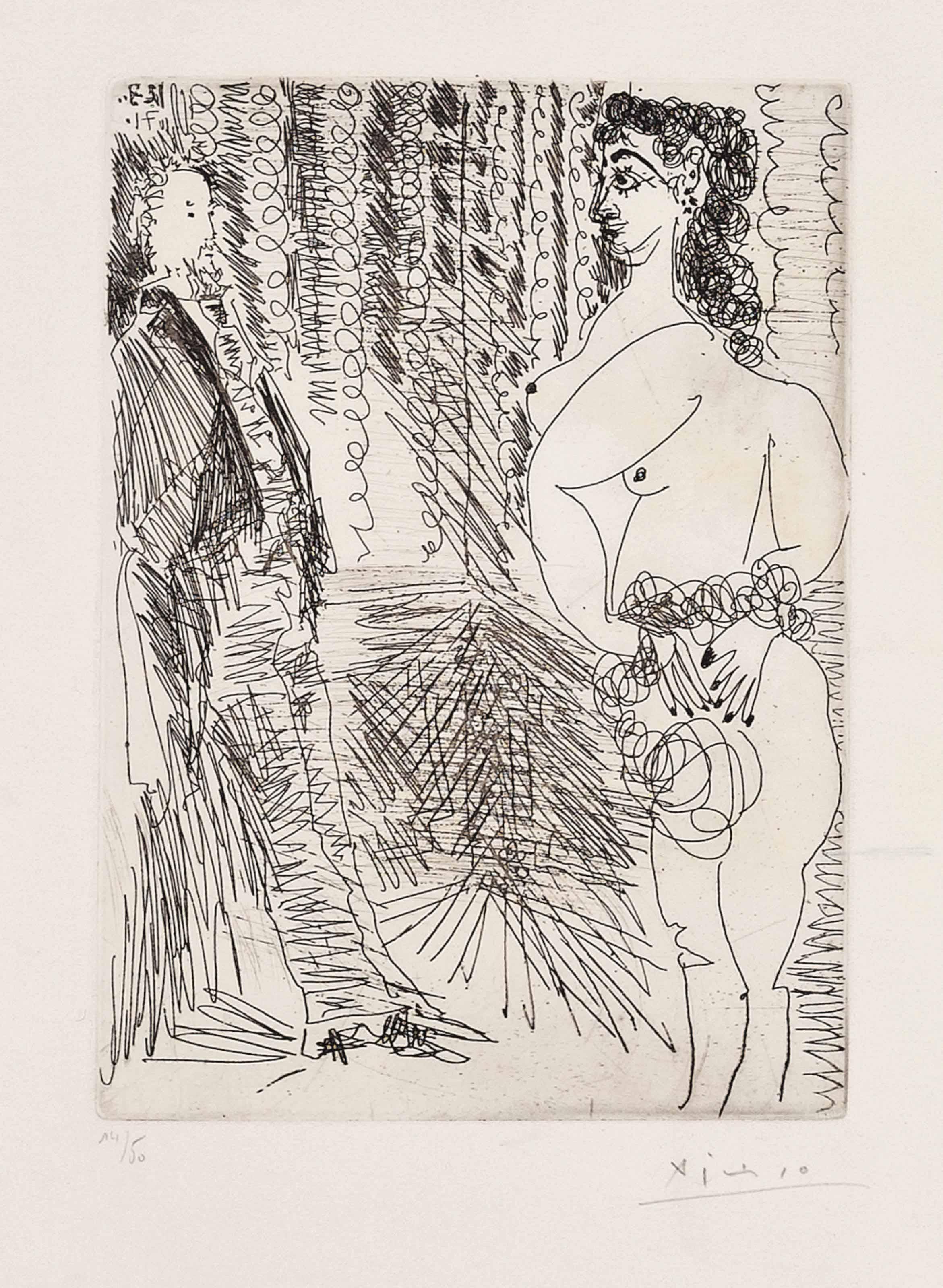 Pablo Picasso - Degas Viewing Nude From The Left Side, From: Series 156