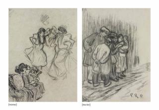 Pablo Picasso - Dessinateur et les curieux (recto); Le Flamenco (verso)