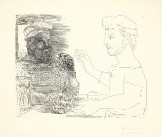 Pablo Picasso - Deux Buveurs catalans, plate 12 from La Suite Vollard