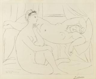 Pablo Picasso - Deux femmes se reposant, from \'La Suite Vollard\'