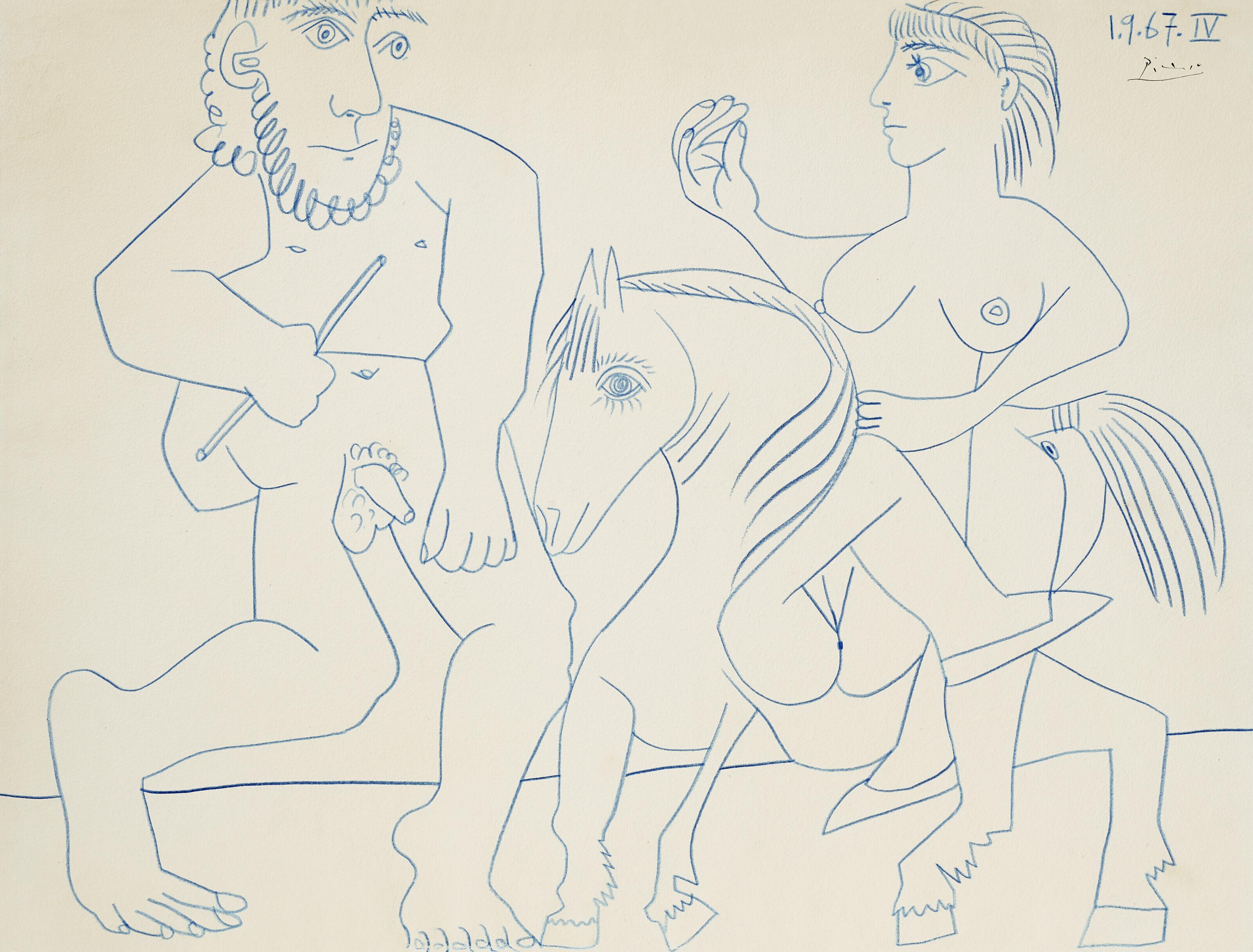 Pablo Picasso - Écuyère et homme nu