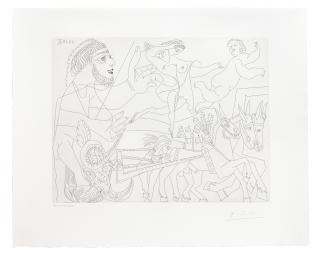 Pablo Picasso - El Arrastre, Avec Écuyère Et Putto, From Series 347