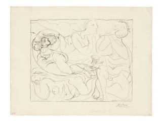 Pablo Picasso - Flûtiste et trois Femmes nues, from: La Suite Vollard